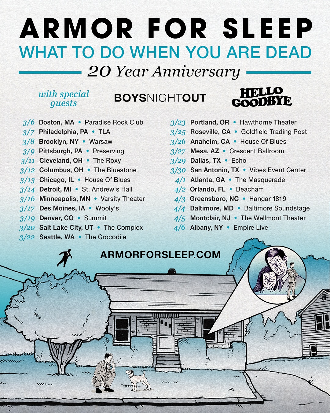 Boys Night Out What to Do When You Are Dead Tour Poster 2025